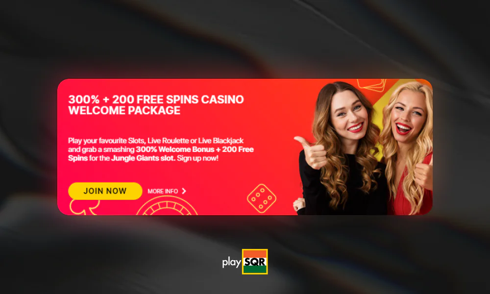 PlaySQR Casino welcome bonus package