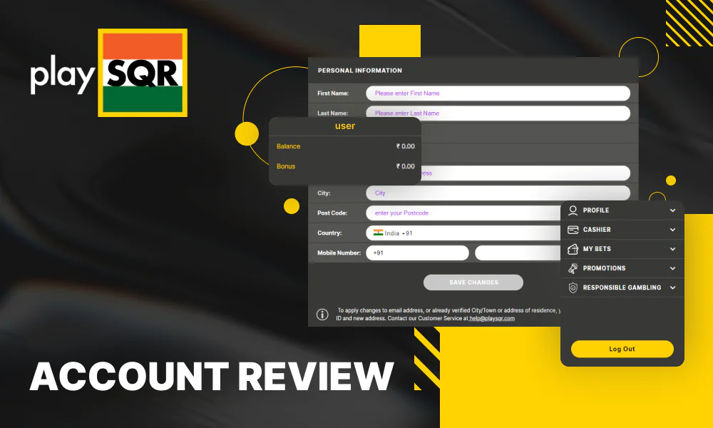 Explore the Account Features at PlaySQR