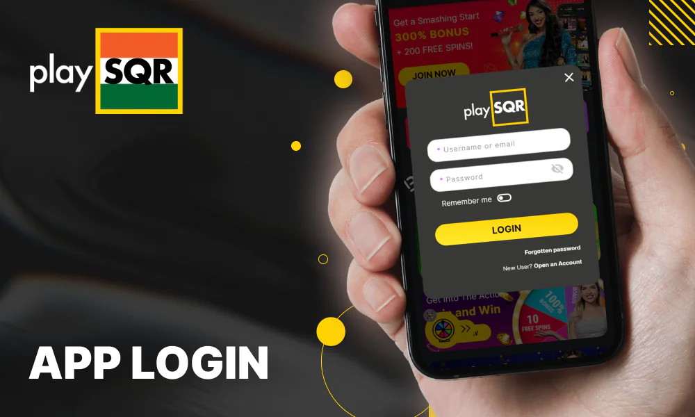 Easily log in to the PlaySQR app