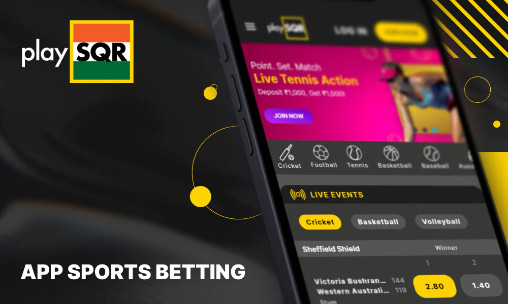 Place bets on your favorite sports via PlaySQR App